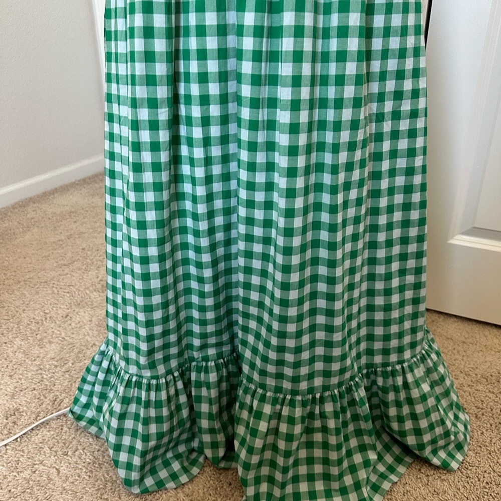 Kate Spade Maxi Green Gingham Dress - Picture 3 of 12
